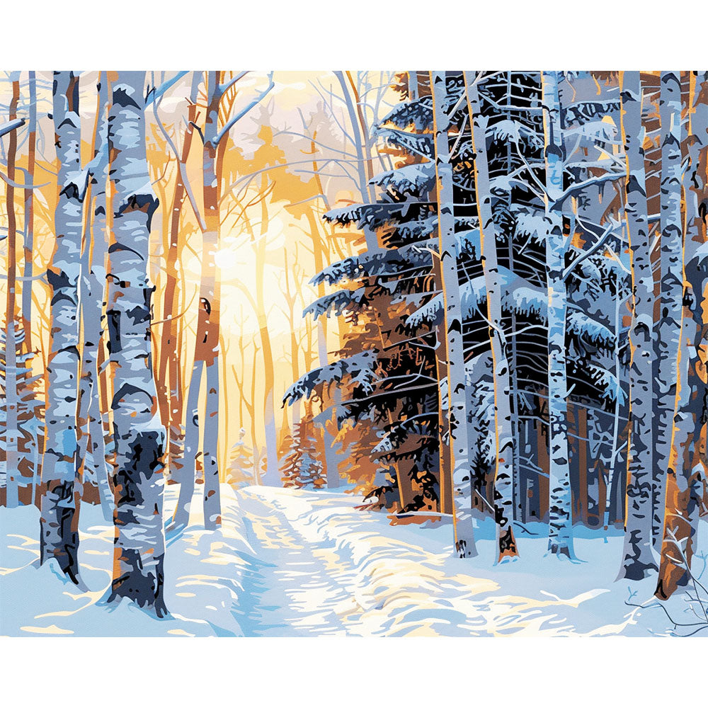 Winter's Golden Hour - Paint by Numbers Kit