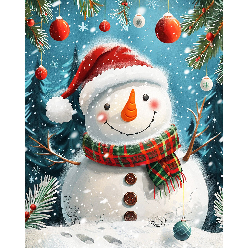 Winter's Joyful Snowman