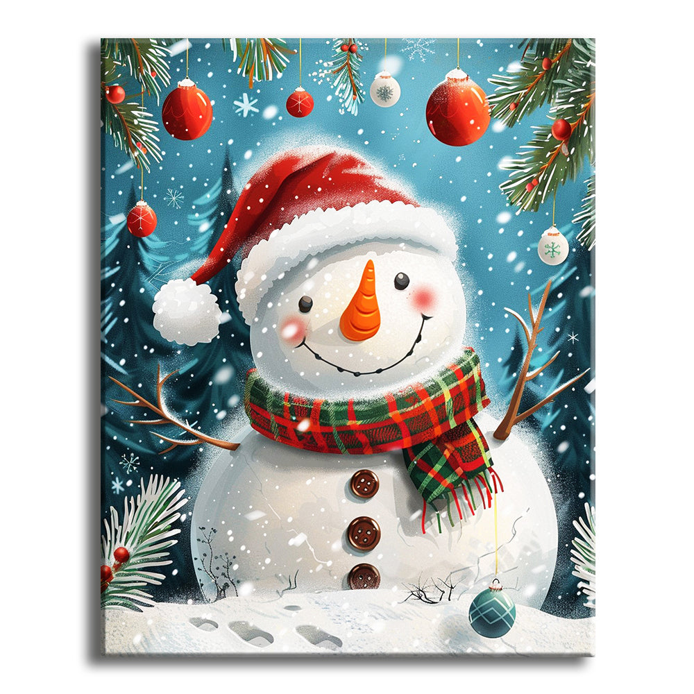 Winter's Joyful Snowman