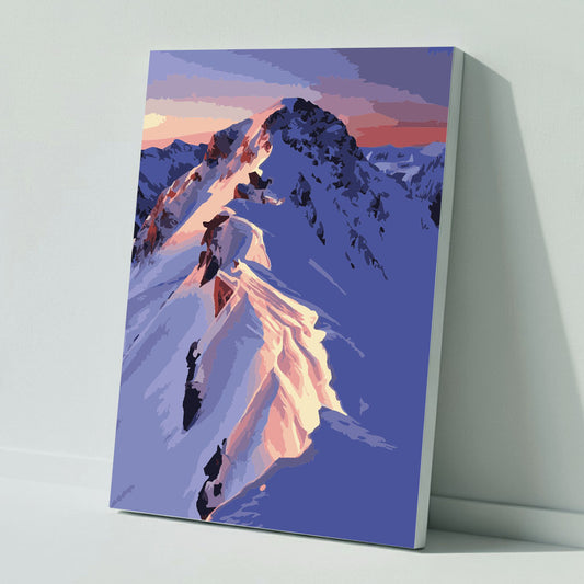 Wintery mountain trails - paint by numbers