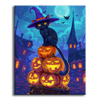 Witchy Cat's Halloween Magic – Paint by Numbers Kit