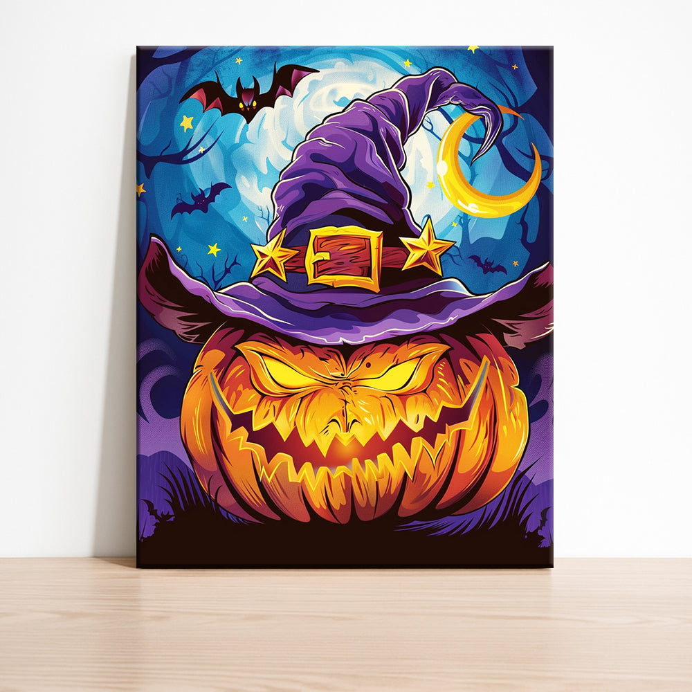 Witchy Pumpkin's Moonlight Dance – Paint by Numbers Kit