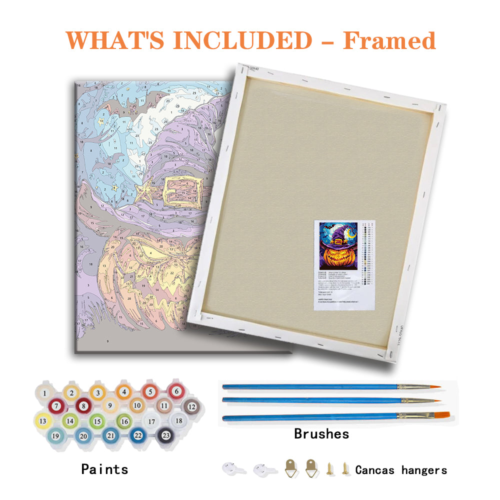 Witchy Pumpkin's Moonlight Dance – Paint by Numbers Kit