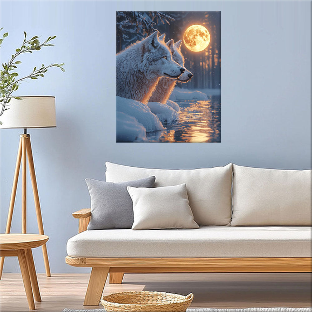 Wolves in the Moonlight - Paint by Numbers