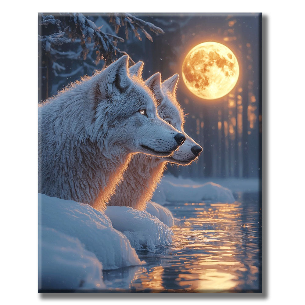 Wolves in the Moonlight - Paint by Numbers