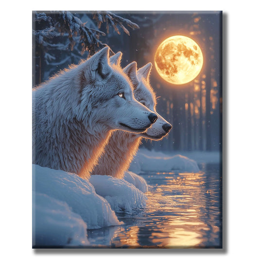 Wolves in the Moonlight - Paint by Numbers